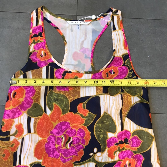 Trina Turk Silk Lined Razor Back Top - Picture 7 of 9